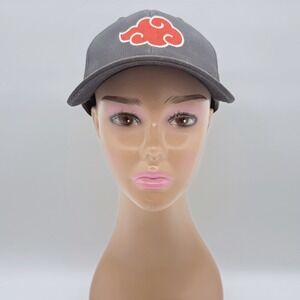 Naruto Shippuden Akatsuki Cloud Anime Black Adjustable Baseball Hat OSFM‎ NWT